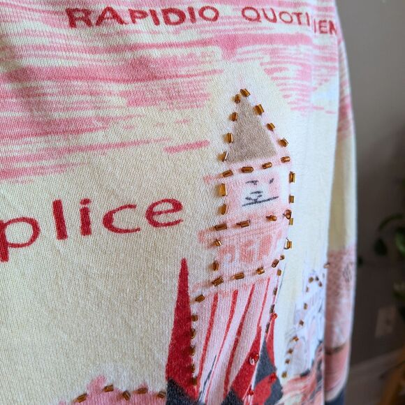 Vintage Y2K Take Two Clothing Beaded Shirt Venice Gondola Size XL - Picture 9 of 9